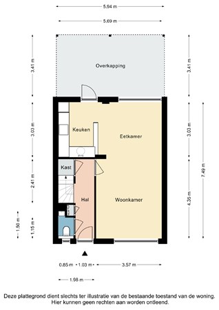 Plattegrond - Sleutelbloem 10, 6467 HR Kerkrade - Sleutelbloem 10 Kerkrade - Begane grond 2D.jpg